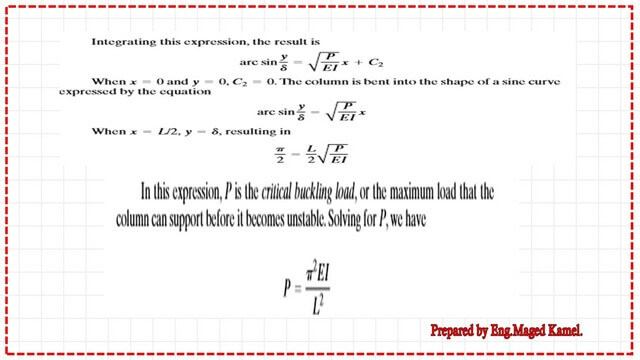 Slide12 The final value of P critical load for Euler's formula-part 2.