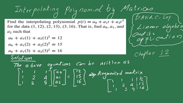 Solved problem for a matrix for the quadratic function.