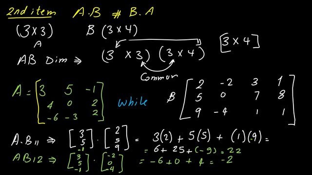 3-Product of ist row by the first 2 columns Product of ist row by the first 2 columns