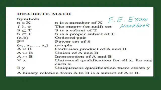 Discrtete math symbols from NCEES handbook.