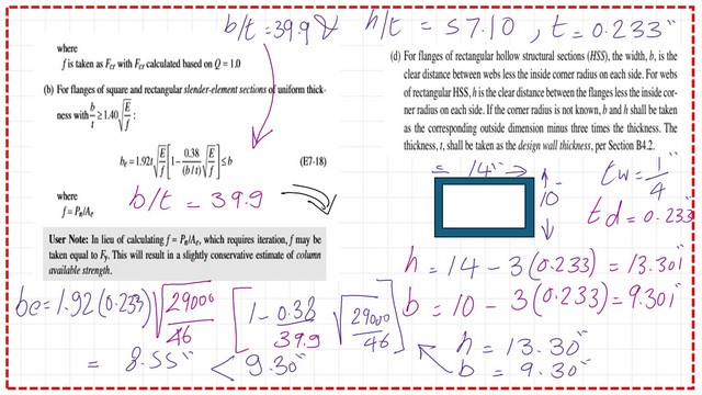 Pict-17a-Post-14-comp Details of estimation for the value of be for the shorter side.