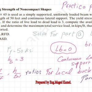 Practice problem 5-6-1-find the total service load for W12x65.