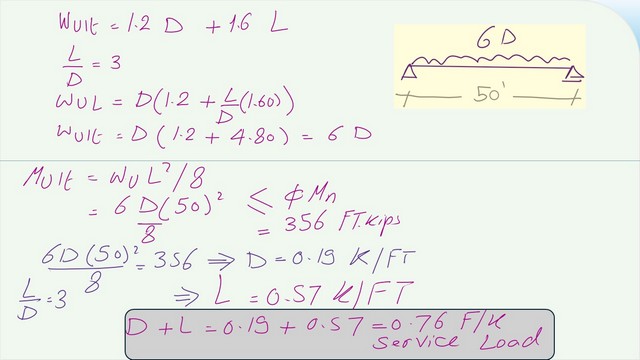 page 11- post 41- steel beam The total service load value.