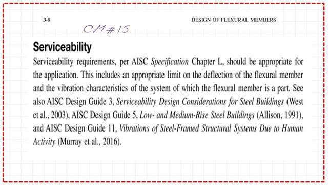 page 6- post 24-steel beam. The provision of servisibility in AISC.