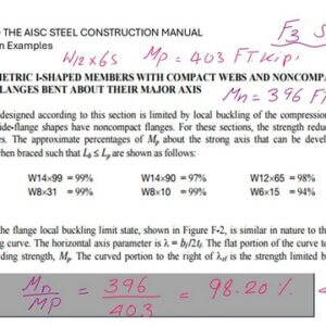 List of Non compact W sections via AISC design examples data.