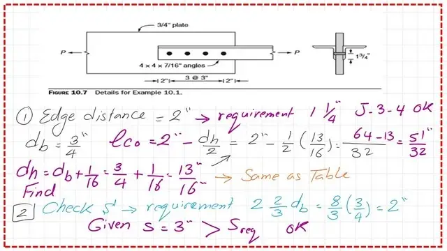 Solved problem 10-1 estimation of Rnb the bearing values for bolts.