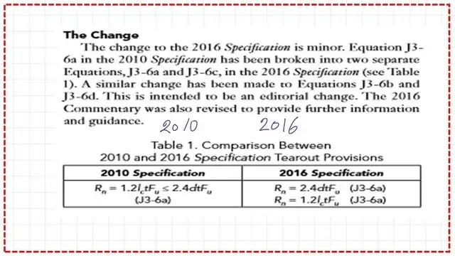 Slide18-post 4-bearing What is the difference between 2010 specs and 2016 for Rn?