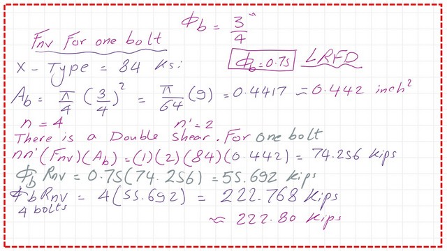 Slide4-post 5-bearing Determine The LRFd value of The Bolts shear stress by estimation.