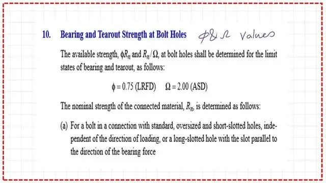 Slide9-post 4-bearing The LRFD and ASD values for Bearing.
