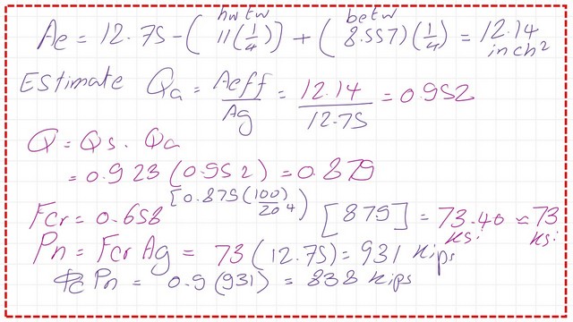 The final nominal load value and factored load-LRFD.