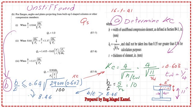 Check the ratio b/t for the built-up section for the Solved problem 6-19-4.