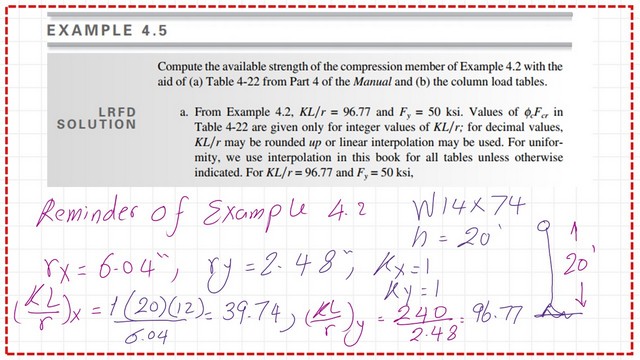 Solved problem 4.2-compute critical stress-table 4-22