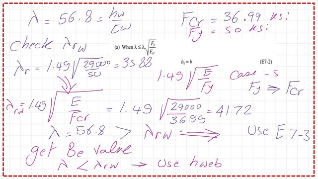 Estimate the controlling web ratio and compare with h/tw.