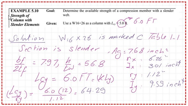Available Strength for slender W section-CM#15