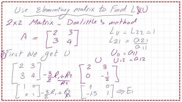 Can we use elementary matrix to get L and U matrices?