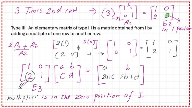 Pict 7- num-1-linear posts The third type of elementary matrix Type III.