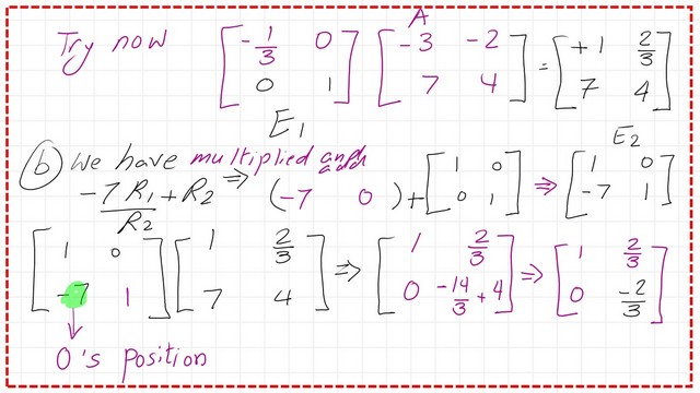 Pict 9- num-1-linear posts Perform a second operation using elementary matrix.